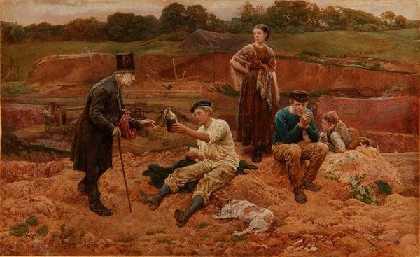 In The Brickfield (akvarell över penna förhöjd med vitt på papper) av Charles Green
