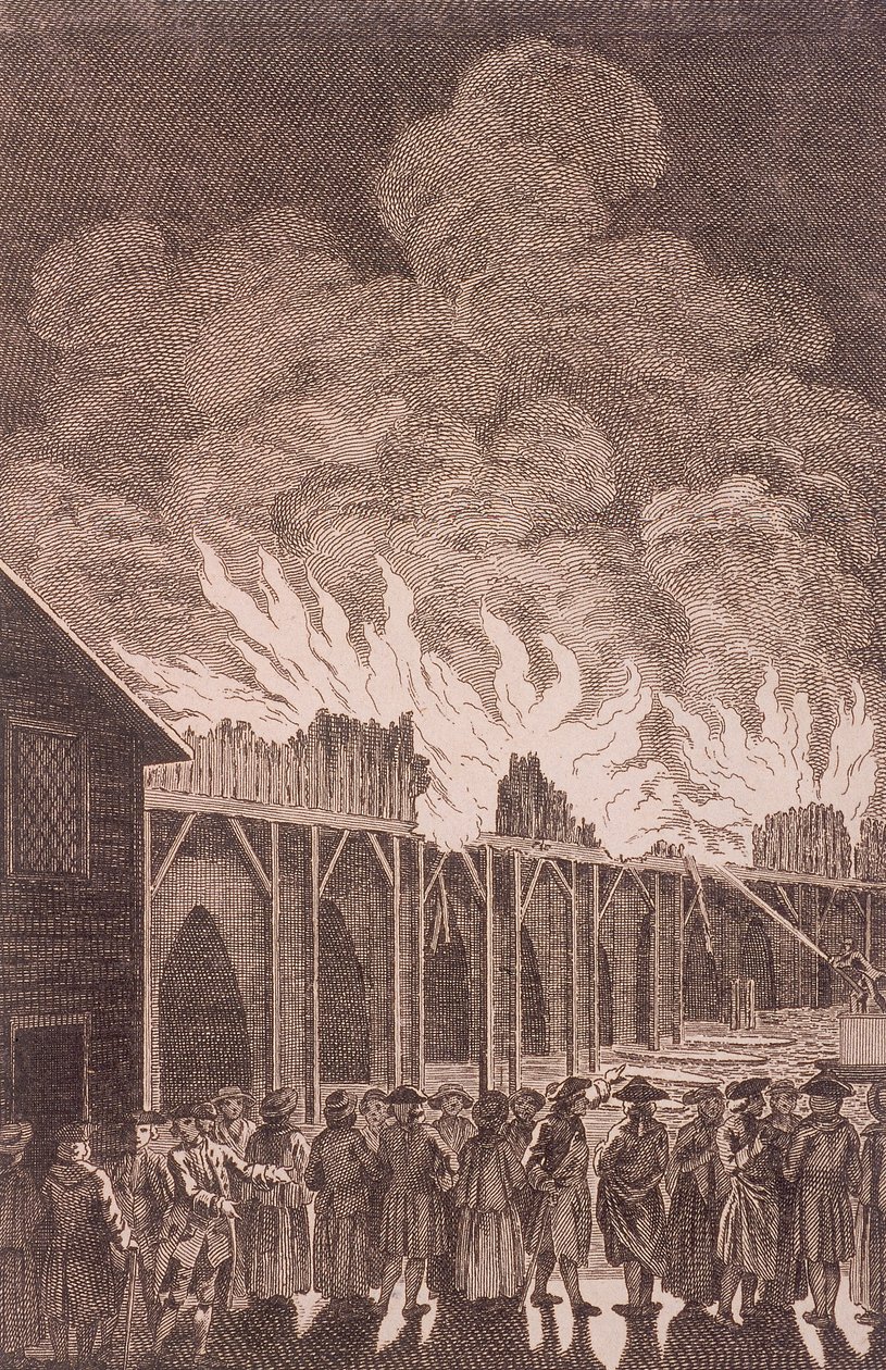 London Bridge gamla, London, 1775 av Charles Grignion