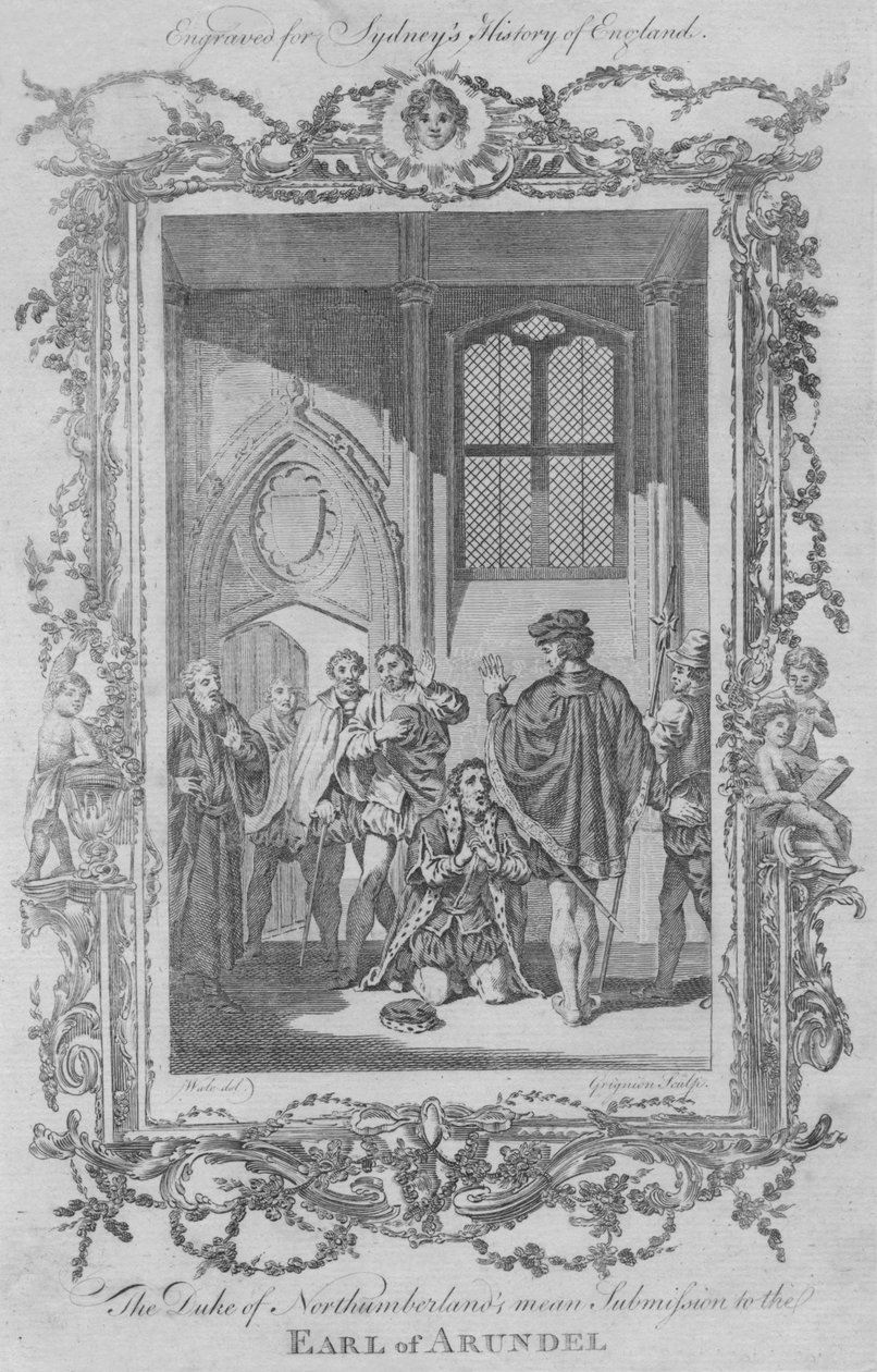 Hertigen av Northumberland betyder underkastelse till jarlen av Arundel, 1773. av Charles Grignion