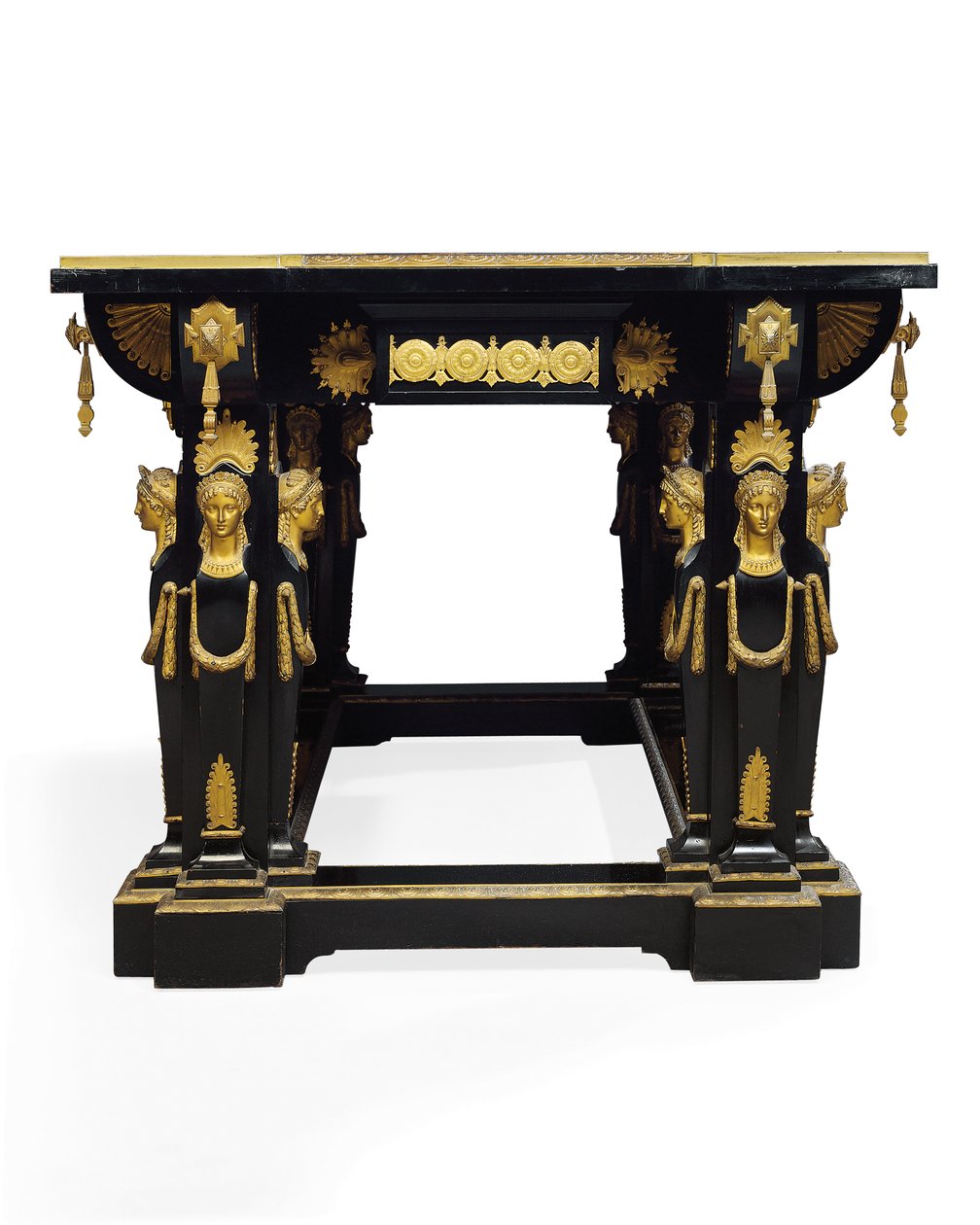 Napoleon III bord, designat av Jean Brandely, intarsia av E. Varlot, Paris, ca 1850-75 (ormolu, förgylld koppar, ebenholts & platan) av Charles Guillaume Diehl