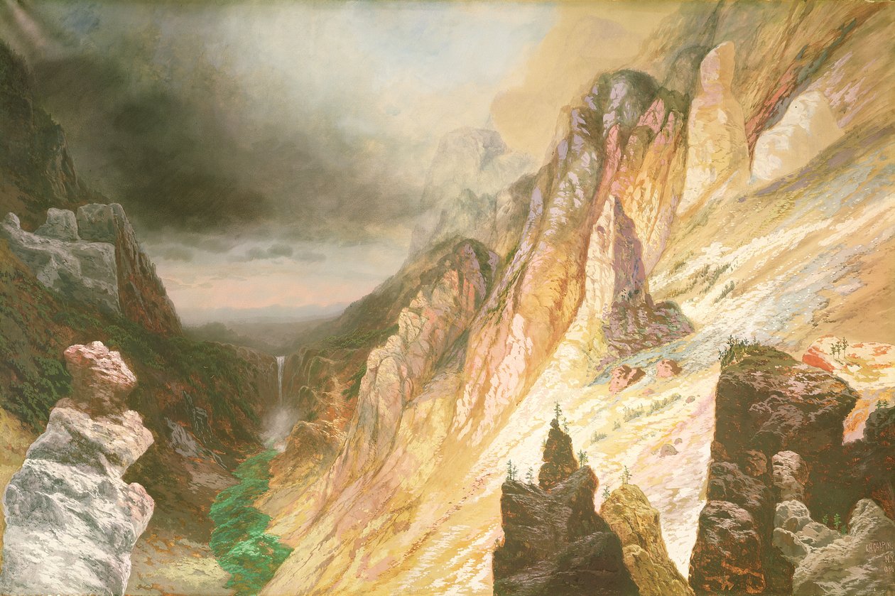 Lower Falls, Grand Canyon vid Yellowstone River, 1886 av Charles H. Chapin