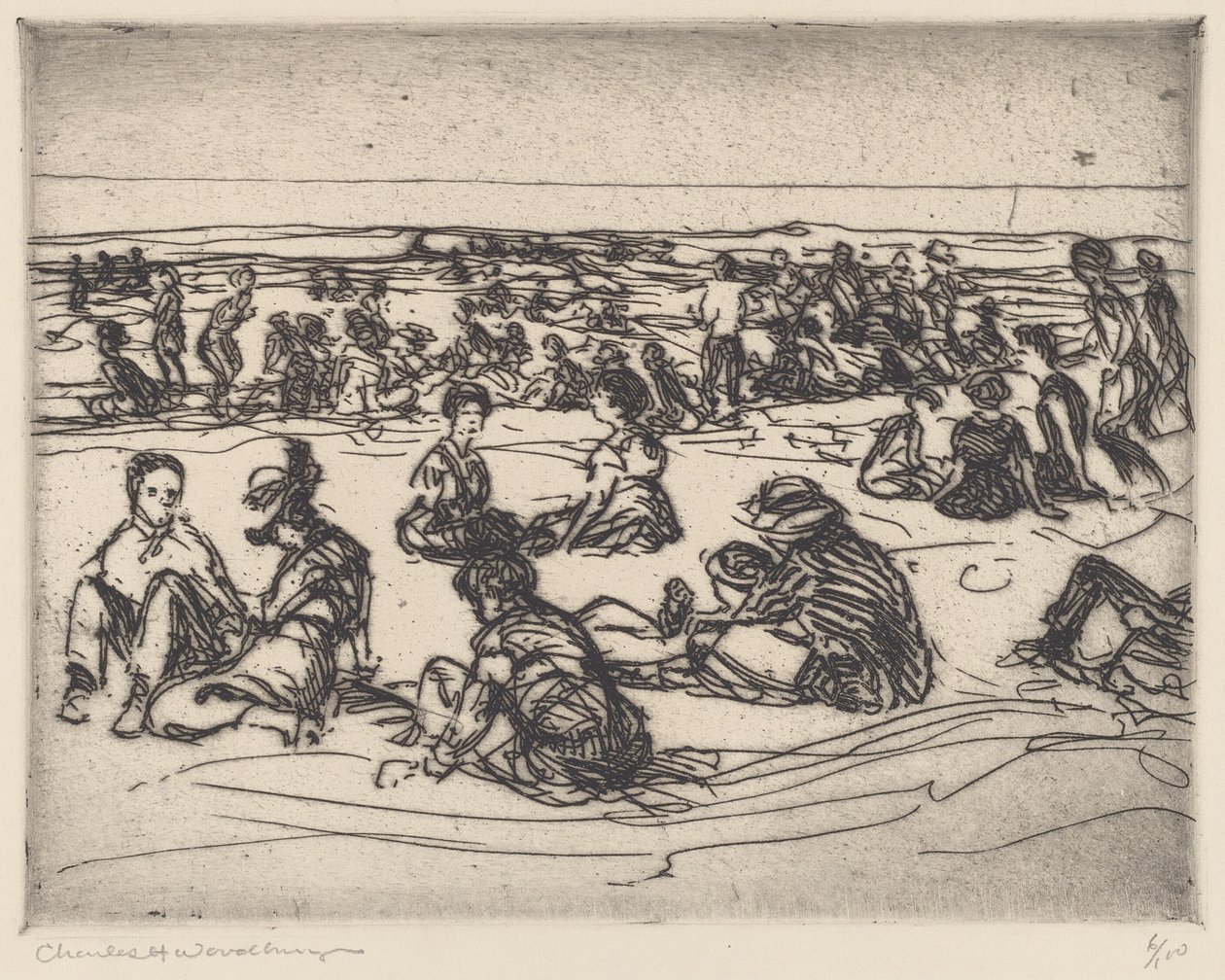 På stranden av Charles H. Woodbury