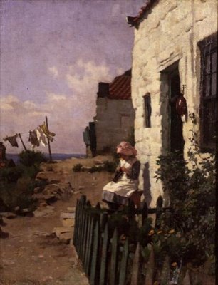 Vid stugdörren av Charles Haigh Wood