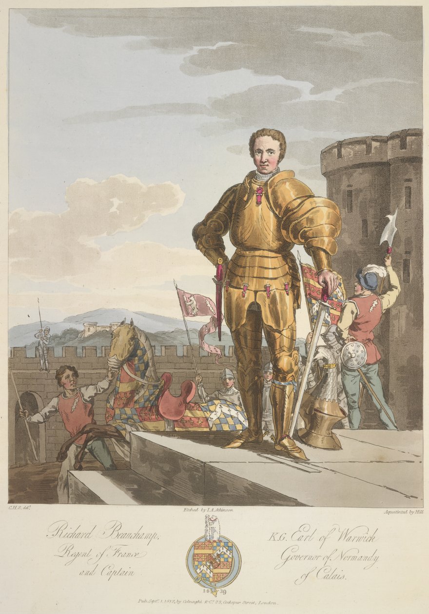 Richard Beauchamp (1381-1439) Earl of Warwick, Anno 1439, illustration från 
