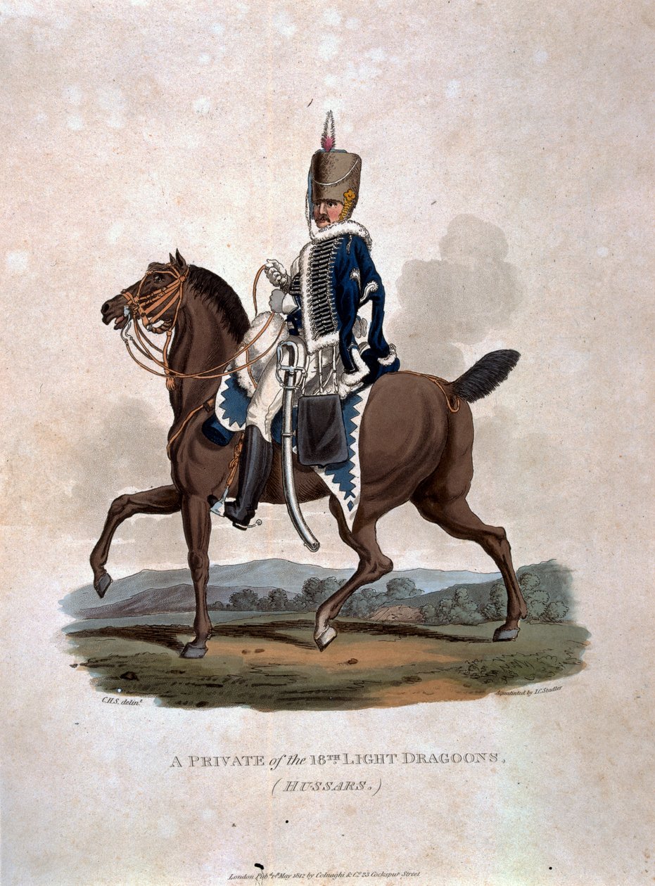 En menig av 18th Light Dragons (Hussars) från 