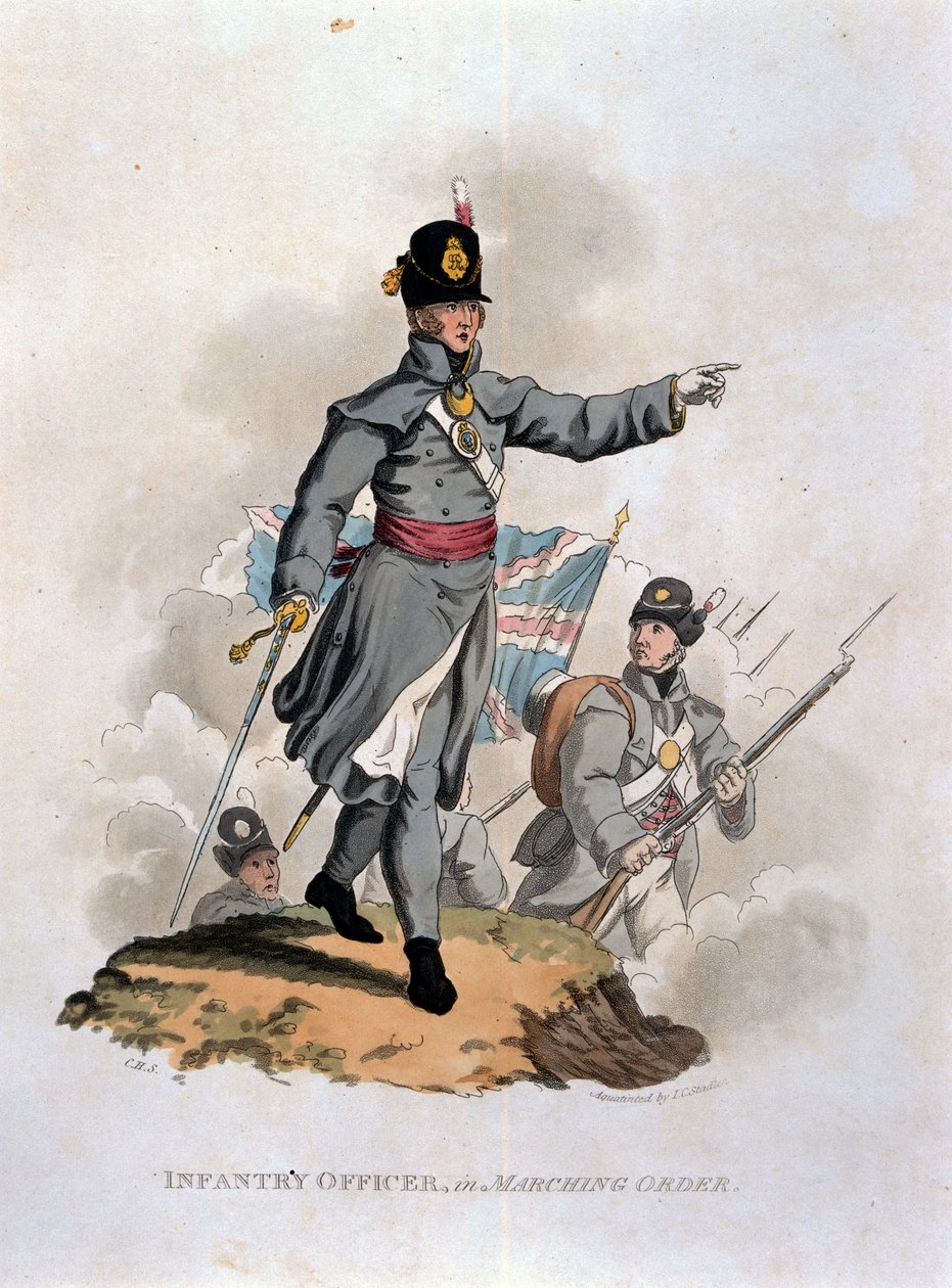 Infanteriofficer i marschordning, från 