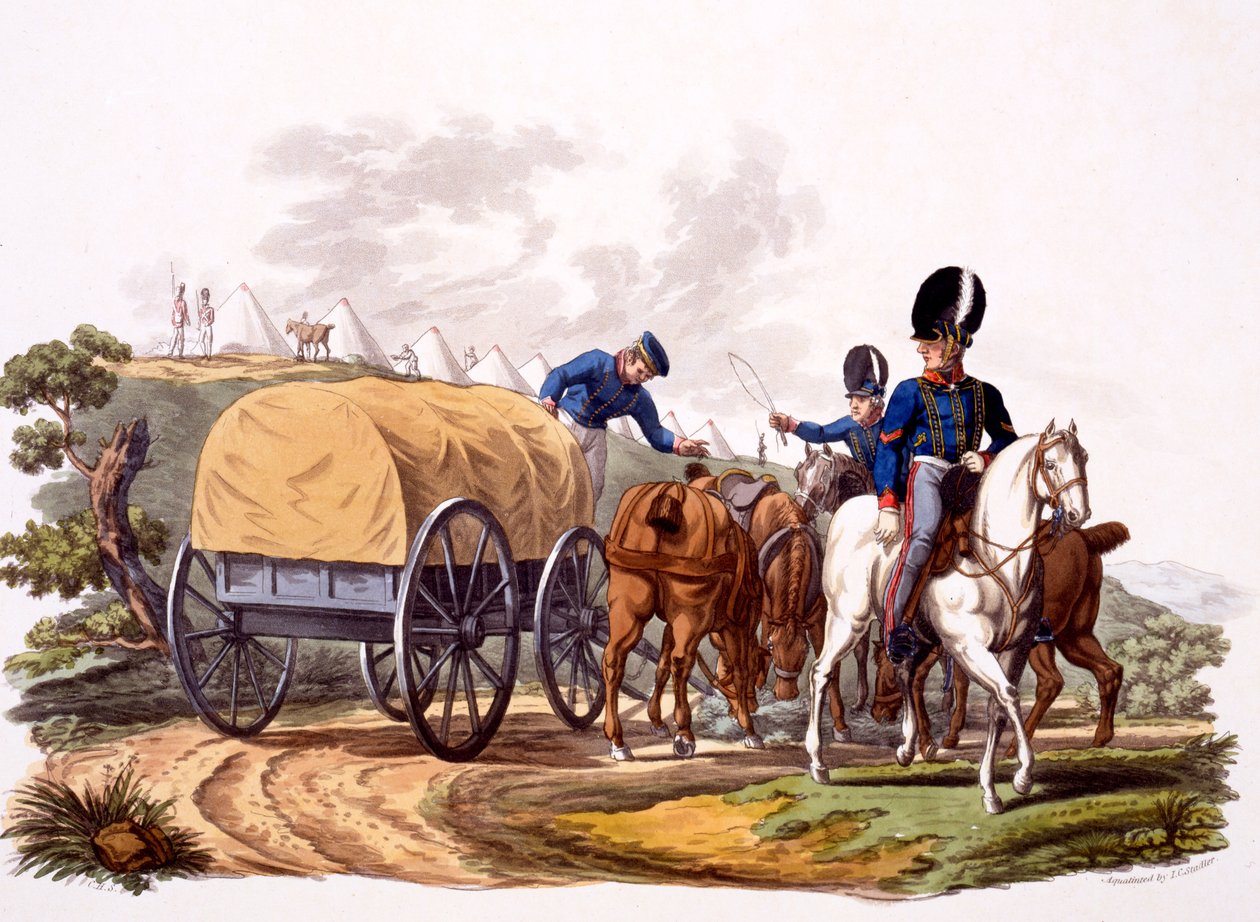 Uniform of Royal Artillery Drivers (med vagn och läger), från 