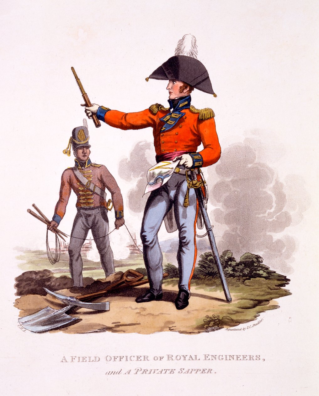 Uniform of a Field Officer of the Royal Engineers and a Private Sapper, från 
