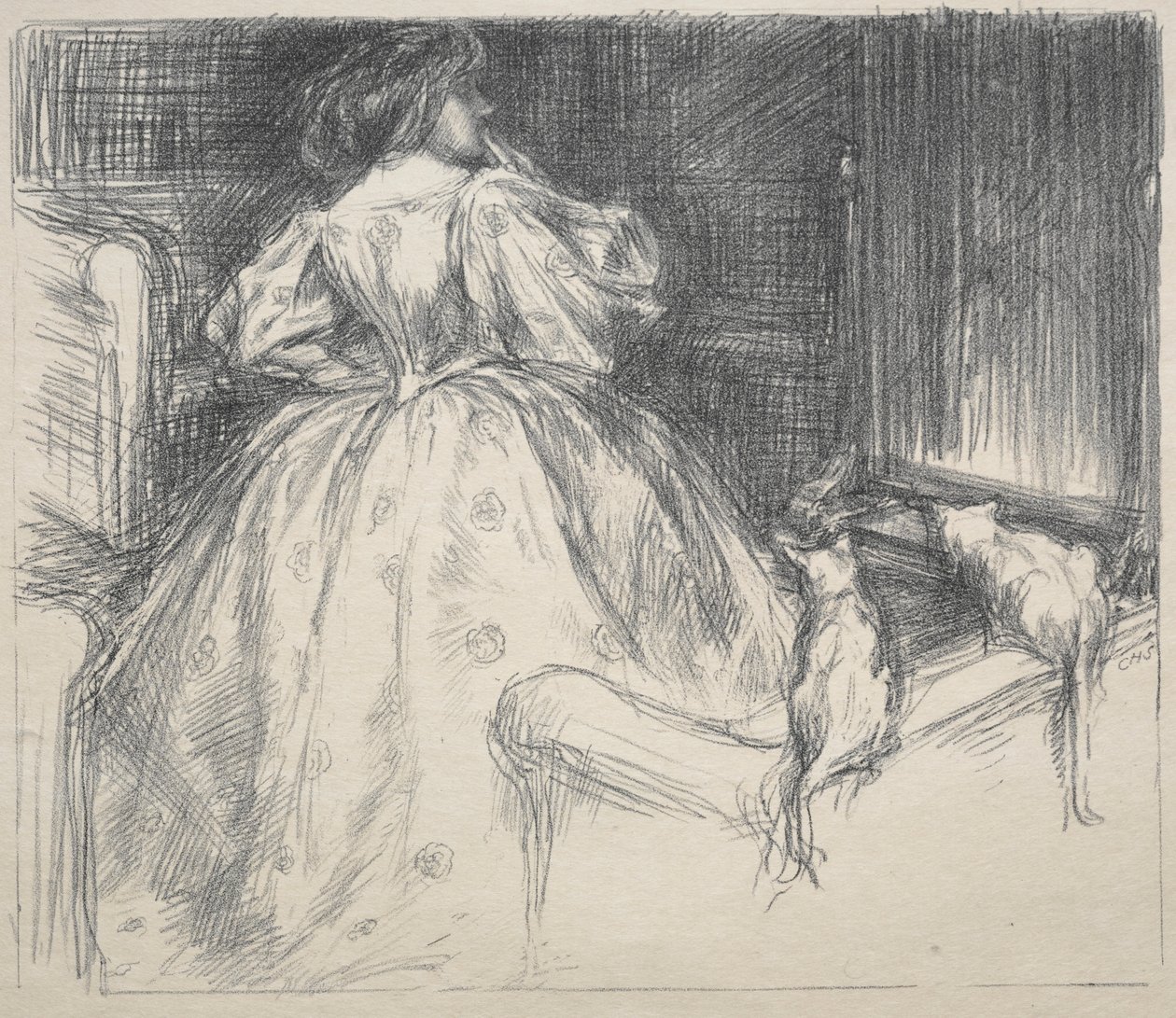Den fantastiska klänningen, 1890. av Charles Haslewood Shannon