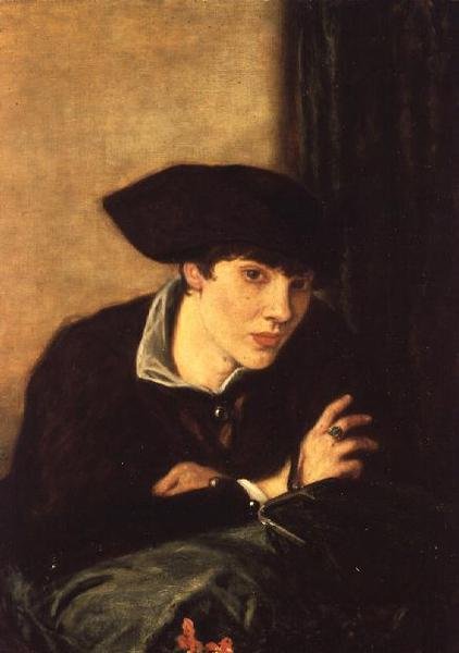 The Lady in a Black Hat, porträtt av Miss Rachel Castellan, 1915 av Charles Haslewood Shannon