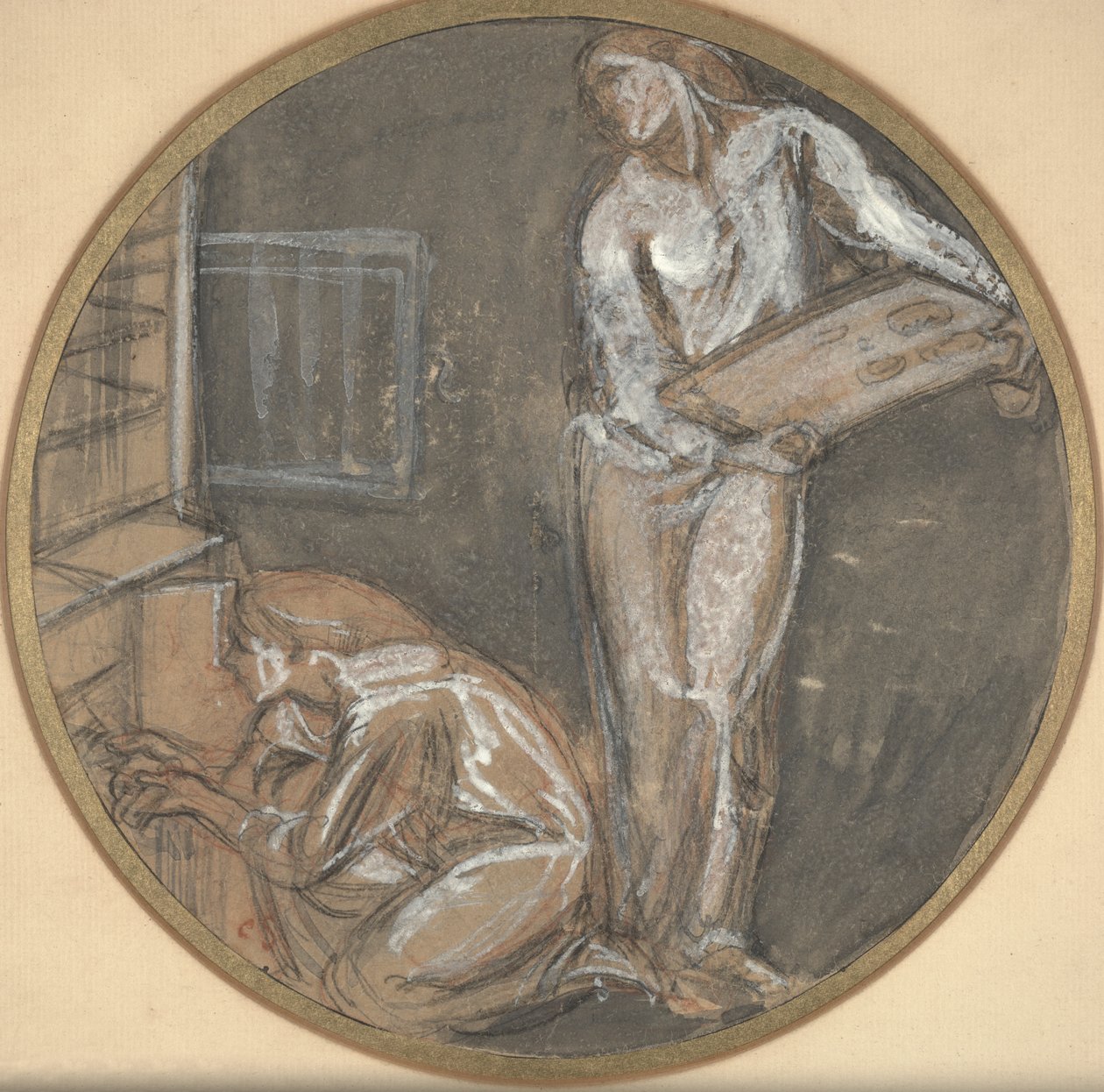 Ugnen (w/c & gouache på papper) av Charles Haslewood Shannon