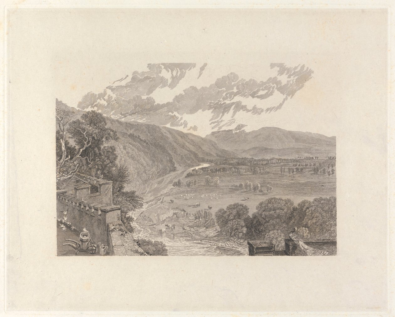 Ingleborough, från Hornby Castle Terrace av Charles Heath