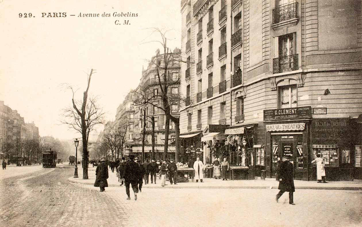 Vykort / Avenue des Gobelins / Paris / Seine / Ile de France / Frankrike av Augustus Kollner