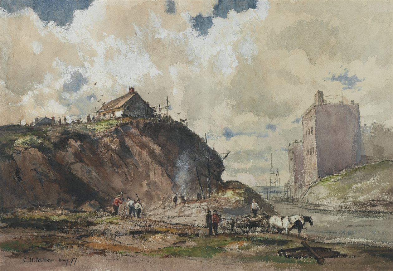 The Way the Way the City is Built, 1877 (wc på papper) av Charles Henry Miller