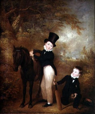 Porträtt av William och Charles Chadwick på Burley Lodge av Charles Henry Schwanfelder