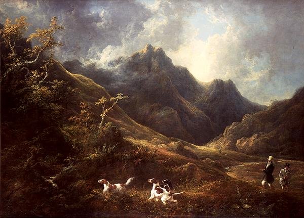 Att skjuta över hundar (olja på duk) av Charles Henry Schwanfelder