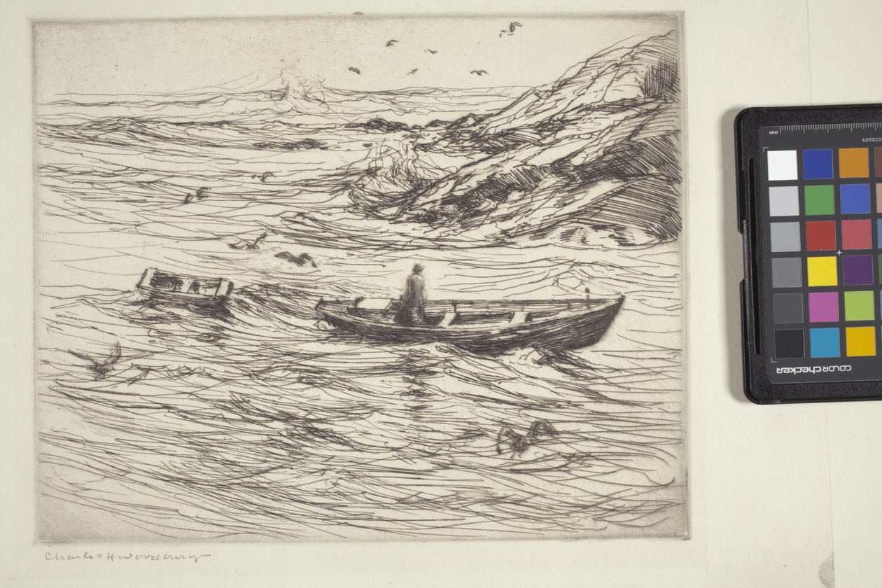 Inkörning (etsning och torrnål) av Charles Herbert Woodbury