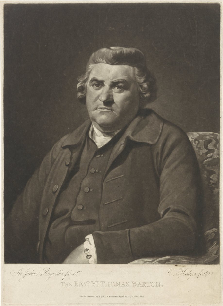 Porträtt av Thomas Warton av Charles Howard Hodges