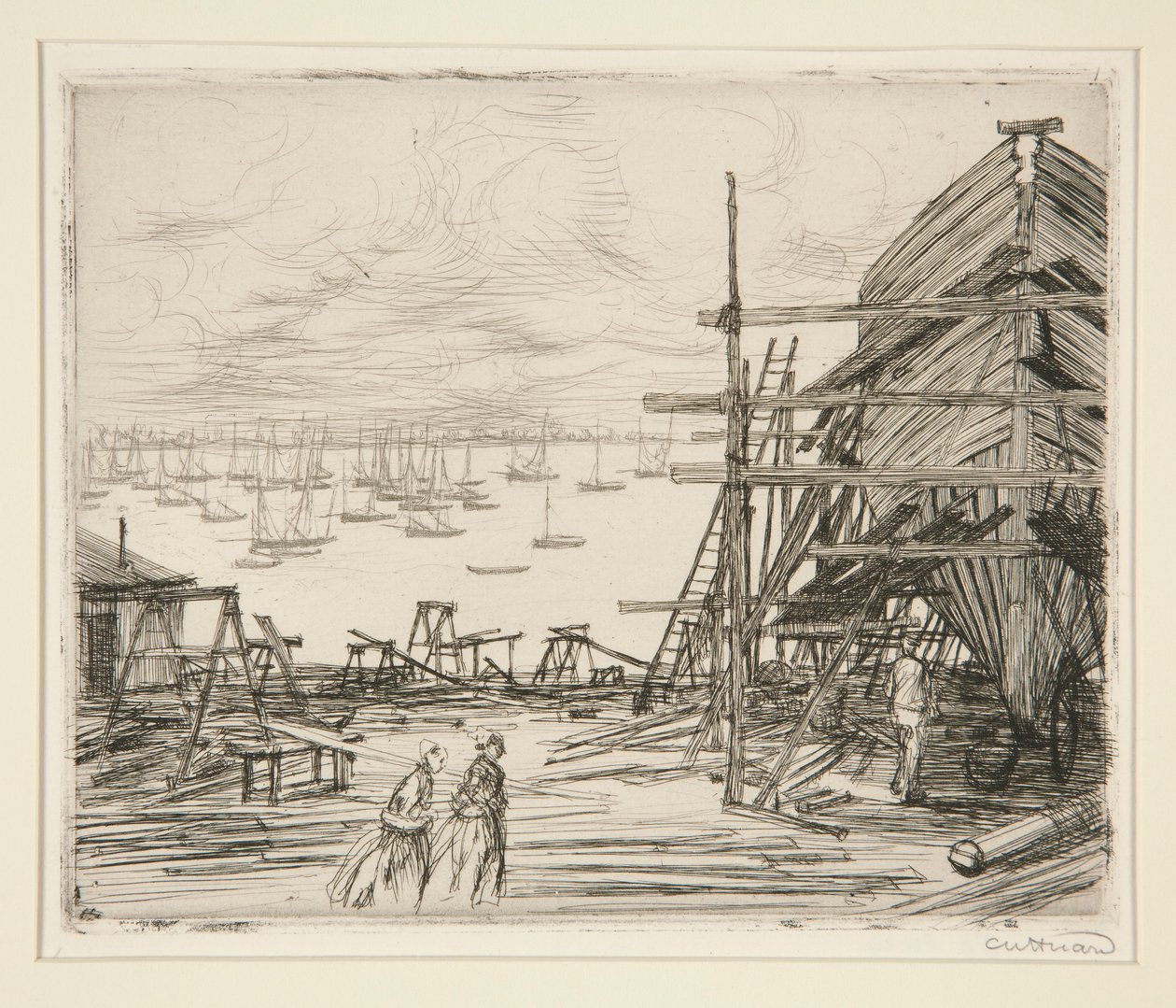 Byggarbetsplats i Cancale av Charles Huard