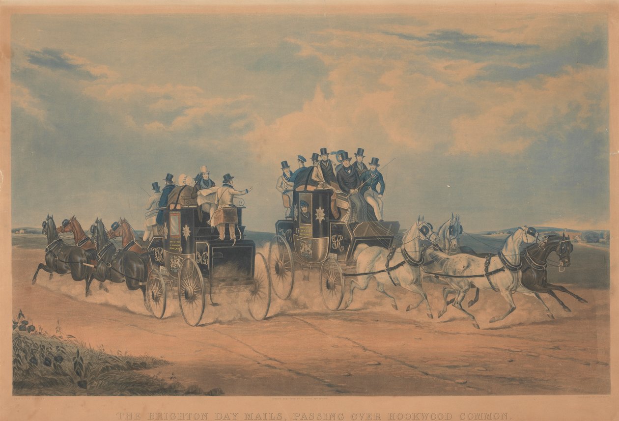 Coaching: The Brighton Day Mails, passerar över Hookwood Common av Charles Hunt