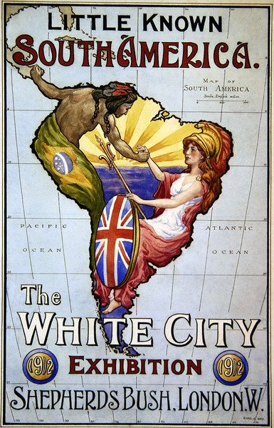 Affisch för utställningen Little Known South America - The White City av Charles J. Hay