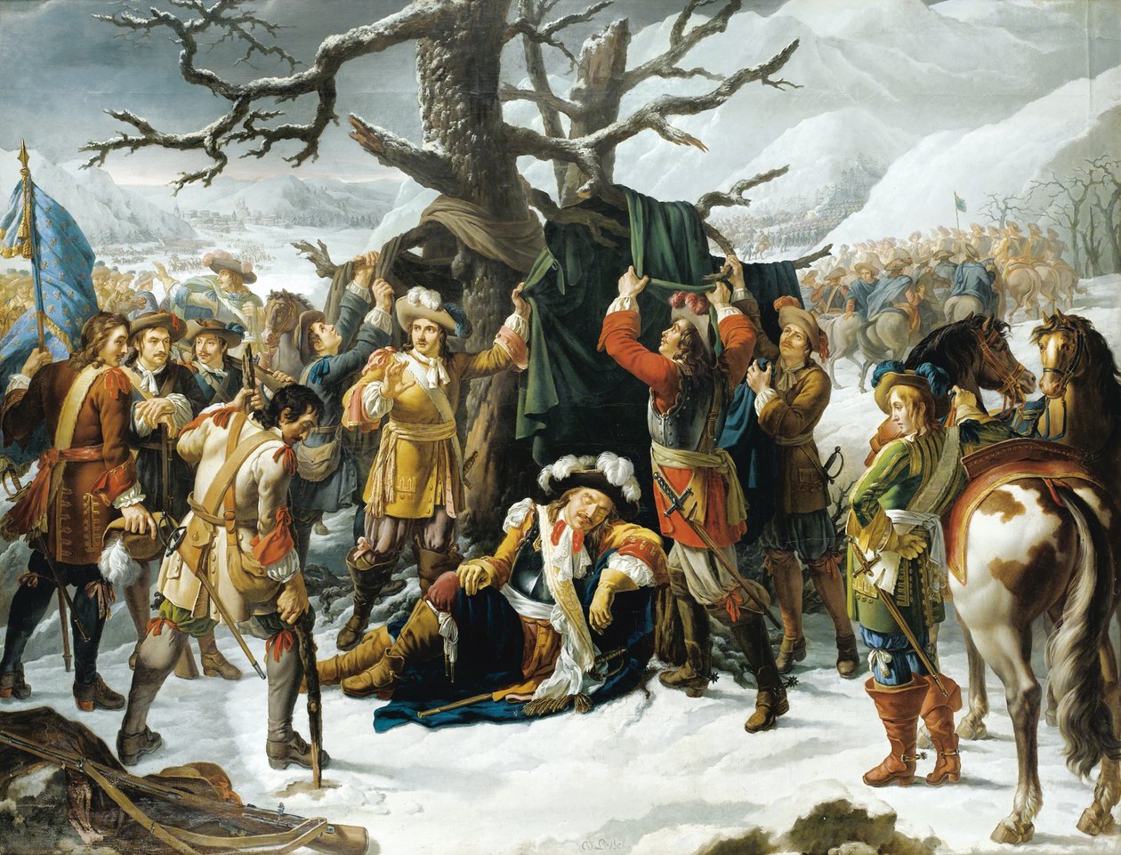 Maréchal de Turenne Sover på kvällen före slaget vid Turckheim av Charles Jacques Lebel