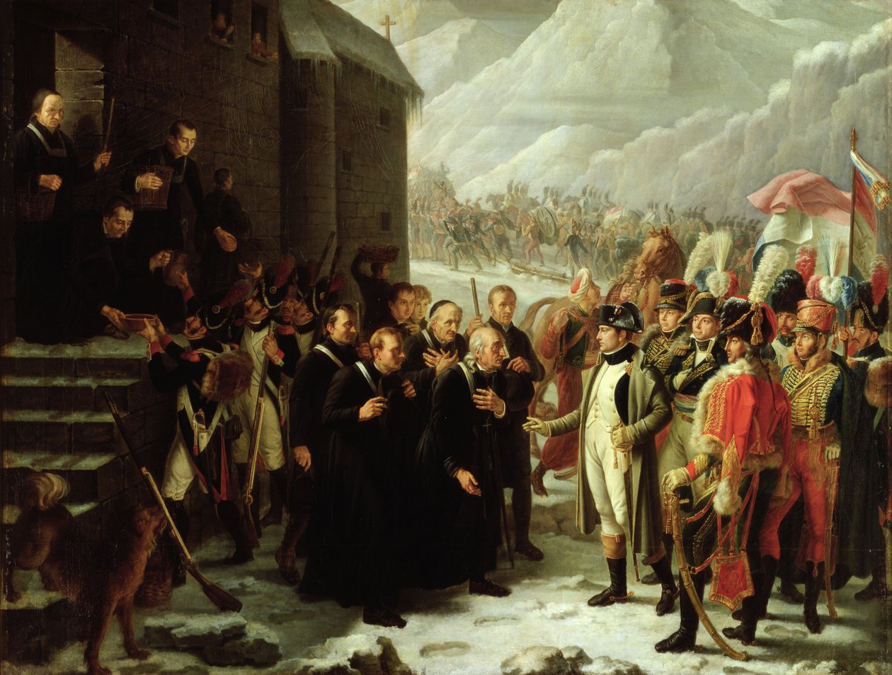 Den första konsuln som besökte hospicet Mont Saint-Bernard, 20 maj 1800, 1810 av Charles Jacques Lebel
