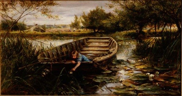 Plocka näckrosor (bräda) av Charles James Lewis