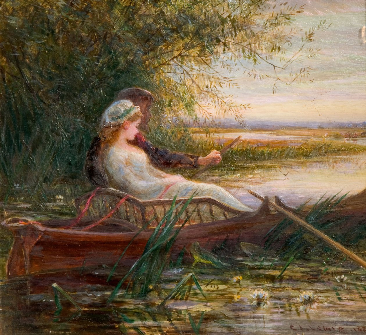 Två figurer i en båt, 1881. av Charles James Lewis