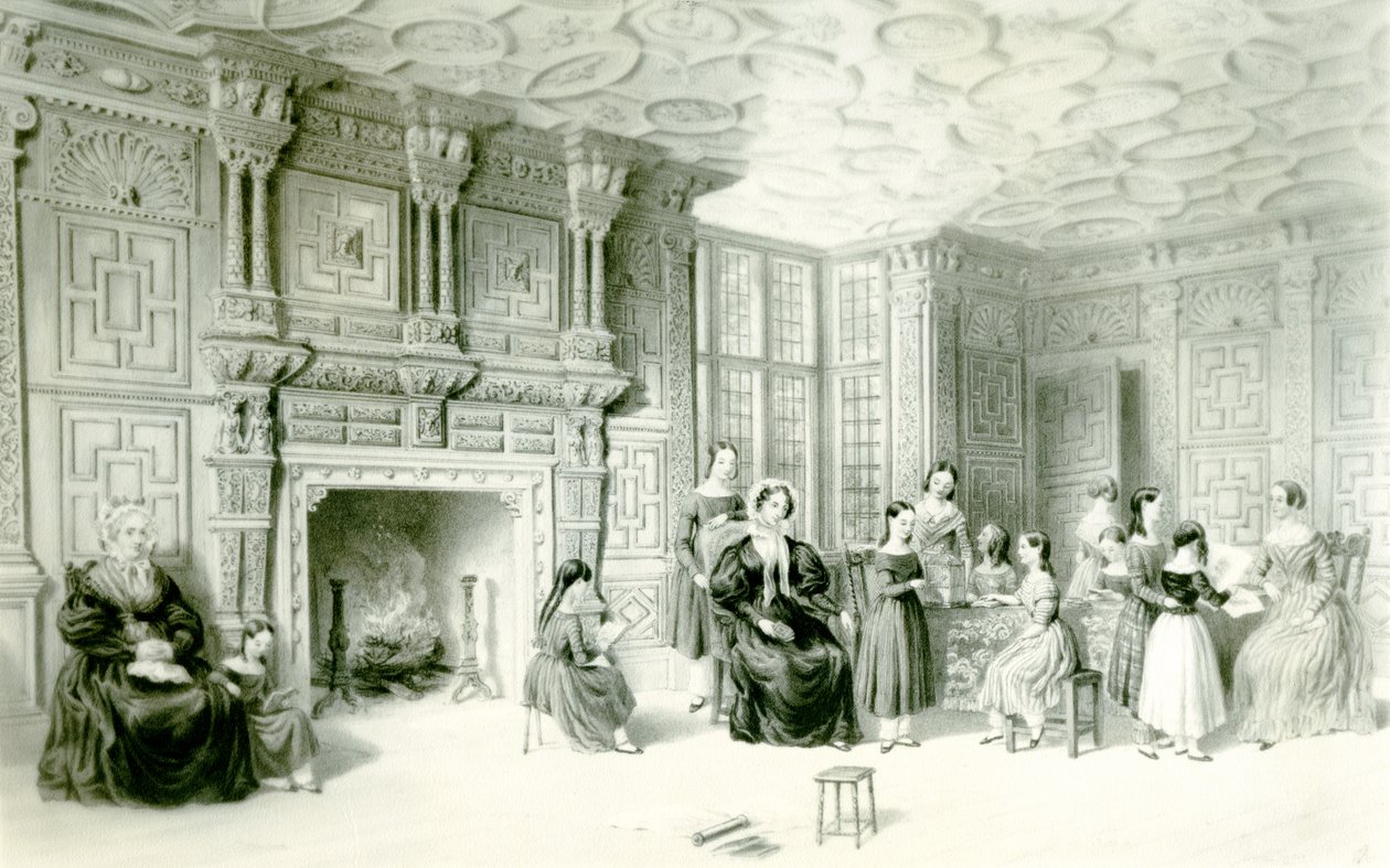 Skolsalen i Campden House, ca 1840 (gravyr) av Charles James Richardson