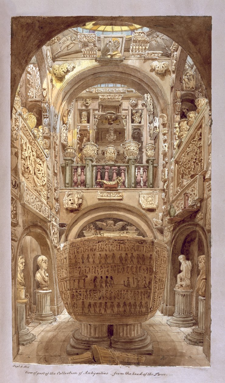Utsikt över en del av Fornminnessamlingen, 9 september 1825 av Charles James Richardson