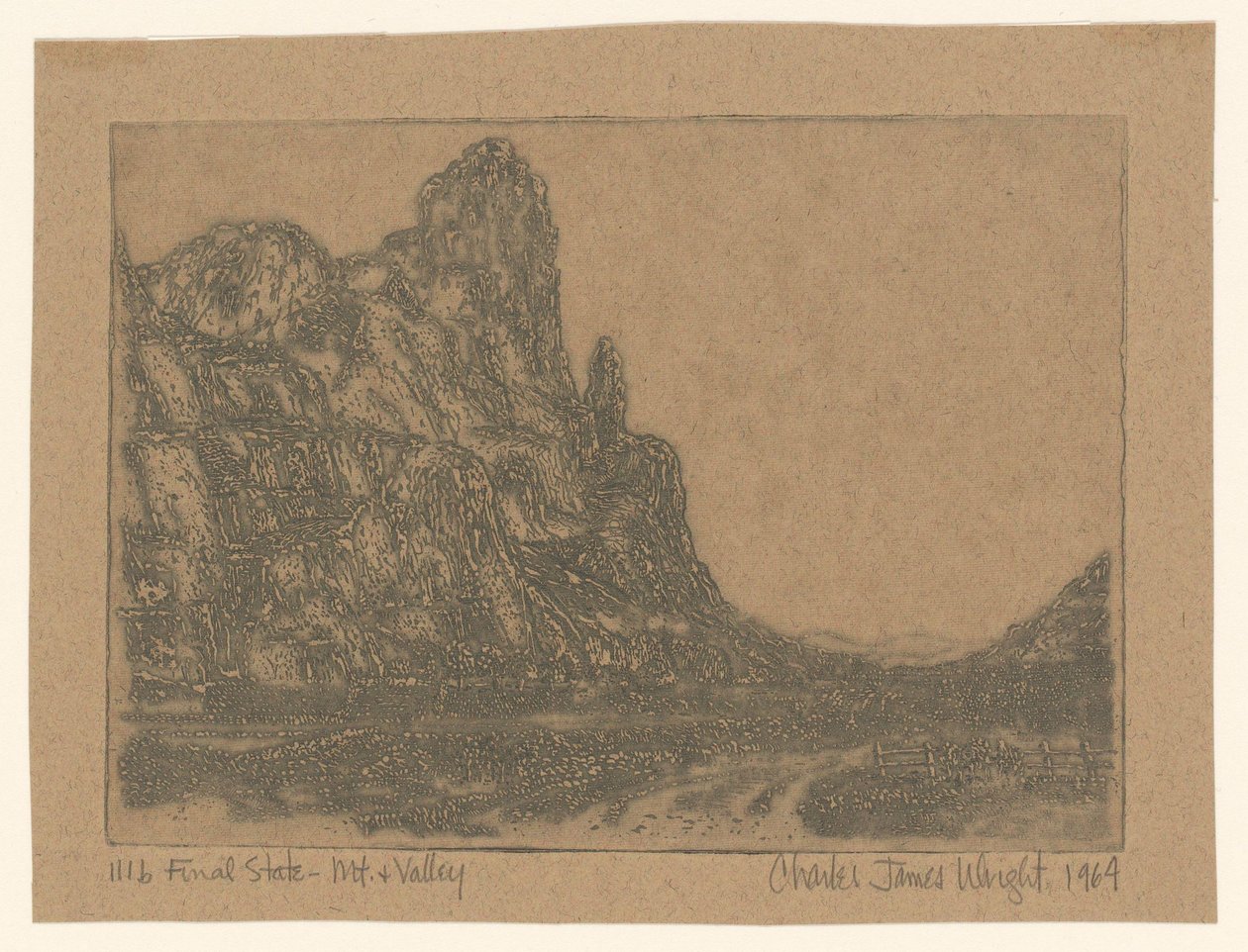 Landskap med brant sten av Charles James Wright (signed by artist)