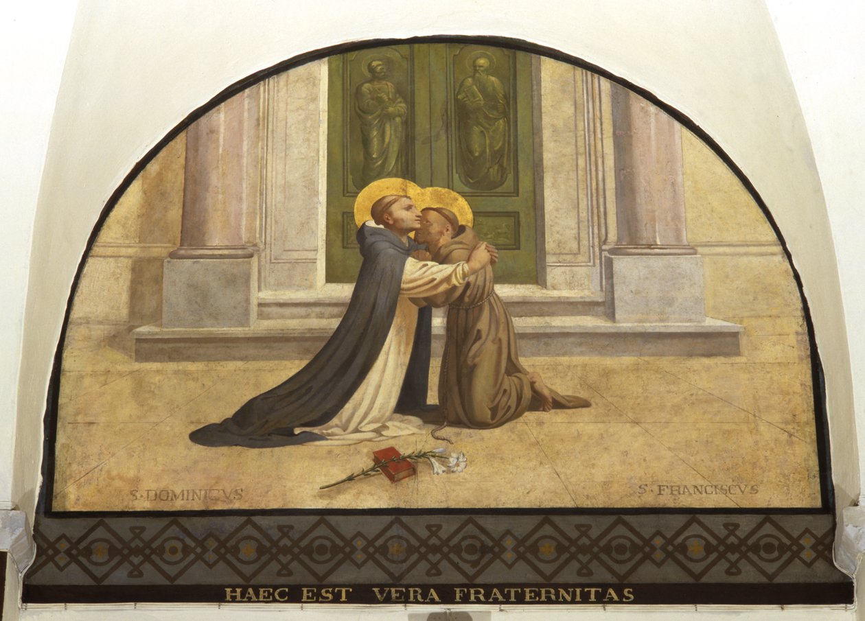 Kyss av St Francesco och St Dominic av Charles Jean Baptiste Besson