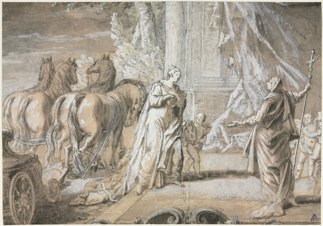 Madame de Maintenon återvänder till den katolska kyrkan av Charles Joseph Dominique Eisen