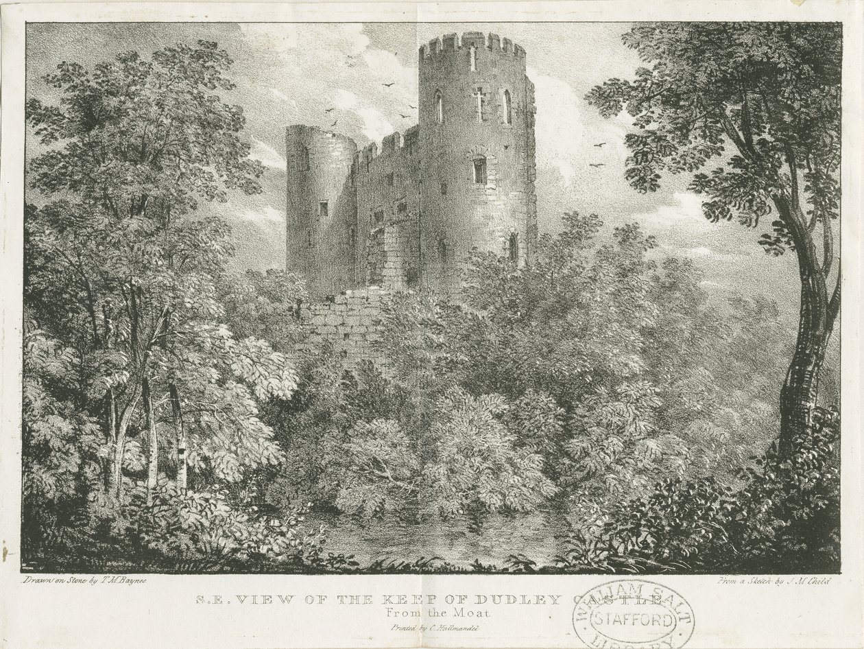 Dudley Castle - The Keep: gravyr, nd [c 1825] (tryck) av Charles Joseph Hullmandel
