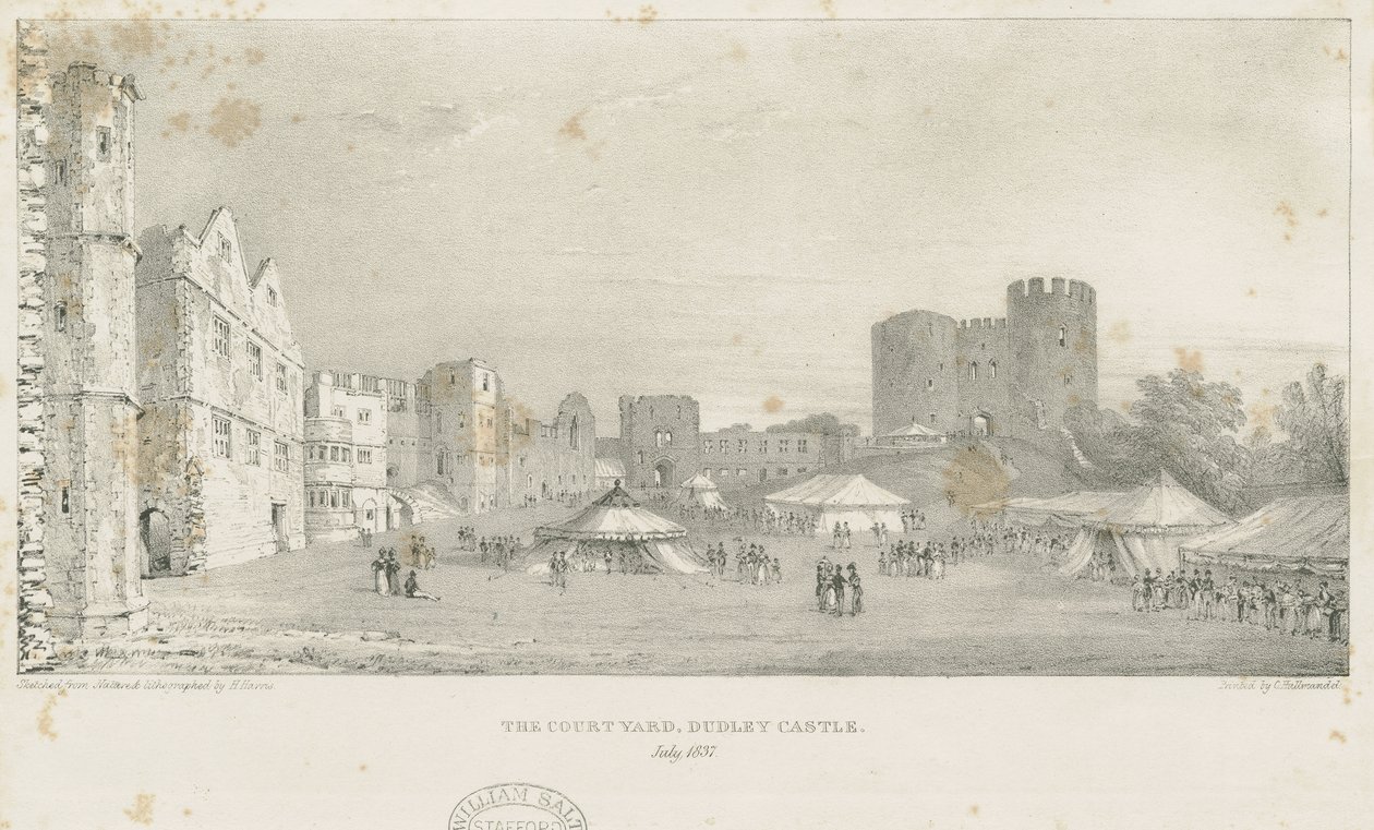 Dudley Castle - The Keep: litografi, juli 1837 (tryck) av Charles Joseph Hullmandel