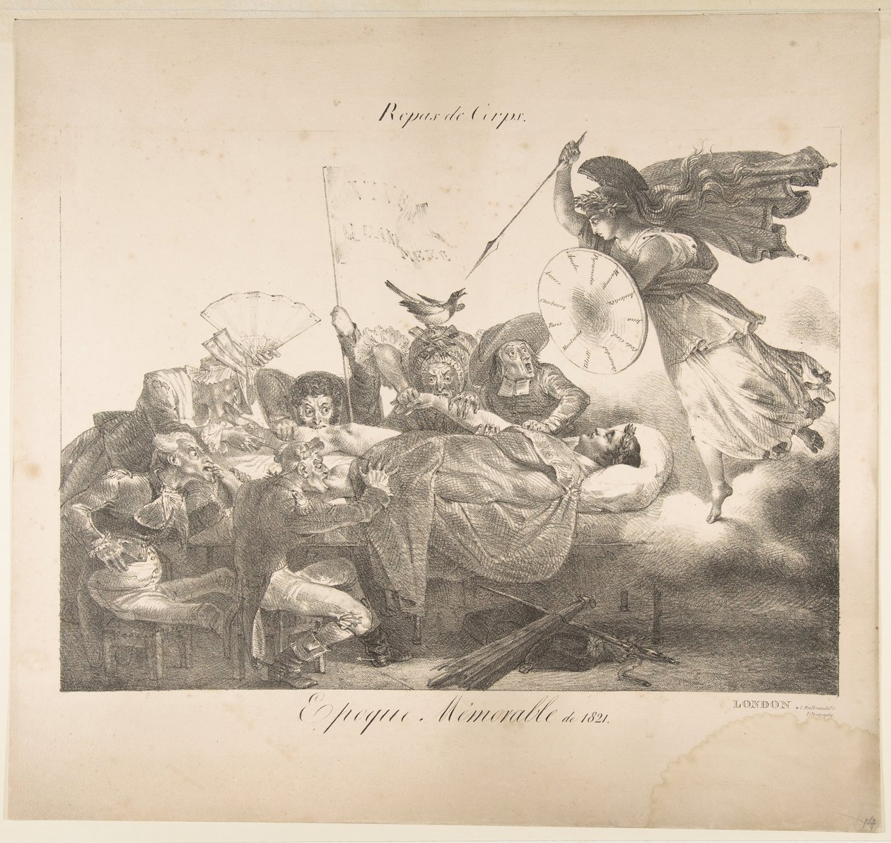 Kroppsmåltider. Minnesvärda era 1821, 1821. av Charles Joseph Hullmandel