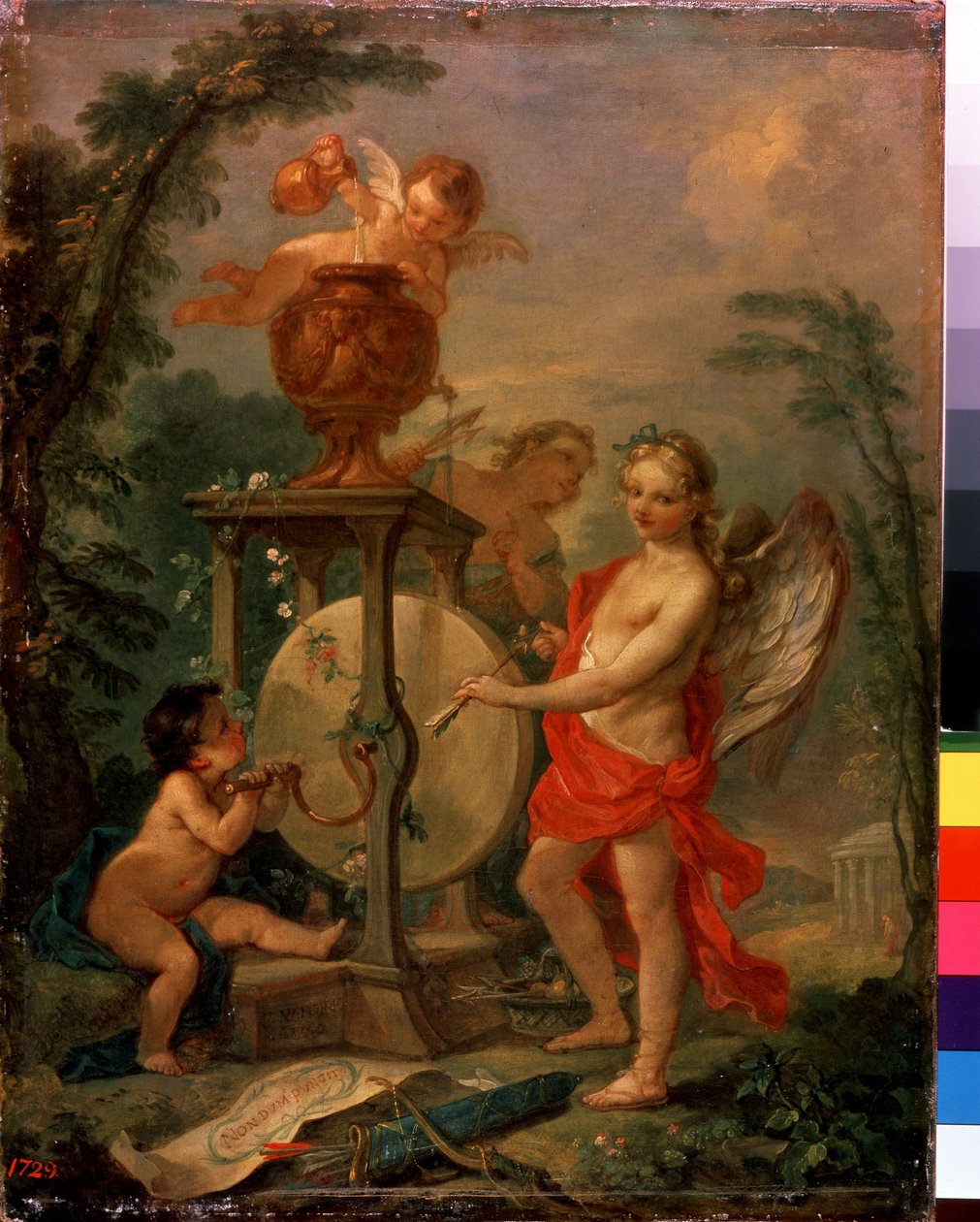 Amor skärpa en pil. Målning av Charles Joseph Natoire (Charles-Joseph Natoire av Charles Joseph Natoire