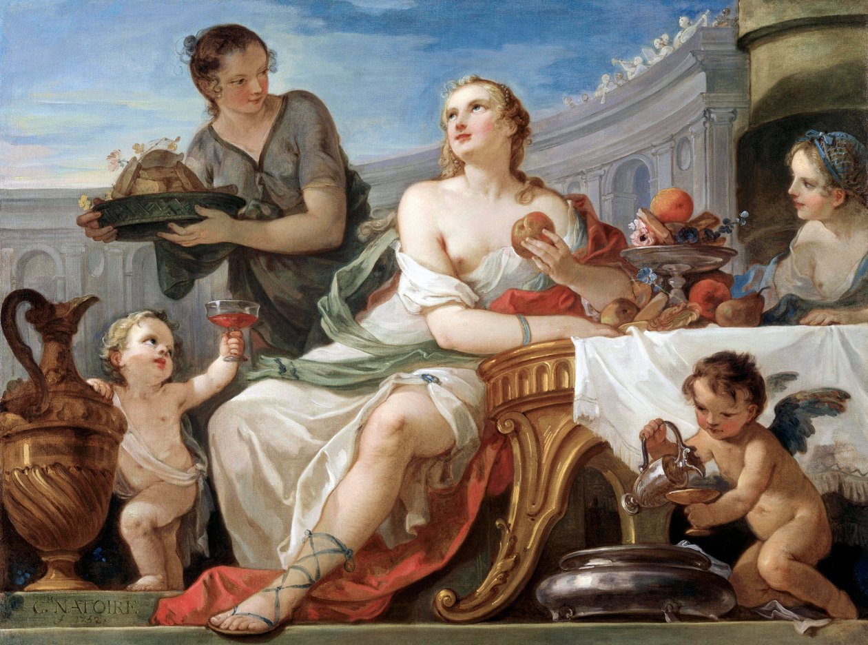 "Psykes bankett" Målning av Charles Joseph Natoire (Charles-Joseph Natoire av Charles Joseph Natoire