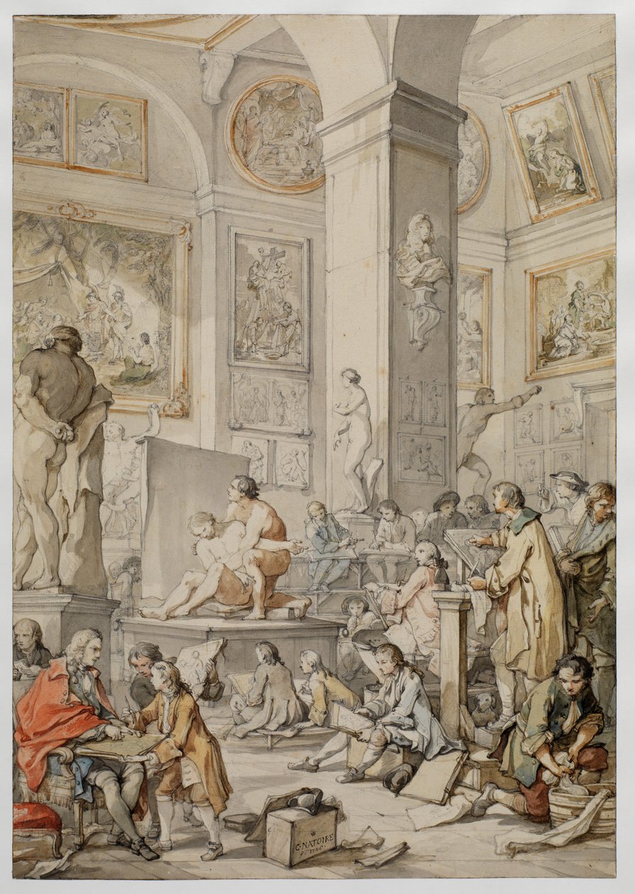 Livsklass vid Royal Academy of Painting and Sculpture, 1746 av Charles Joseph Natoire