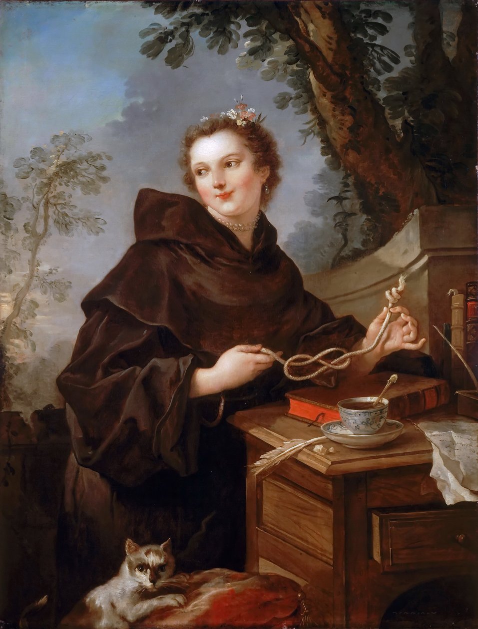Louise Anne de Bourbon 1695-1758, grevinna av Charolais av Charles Joseph Natoire