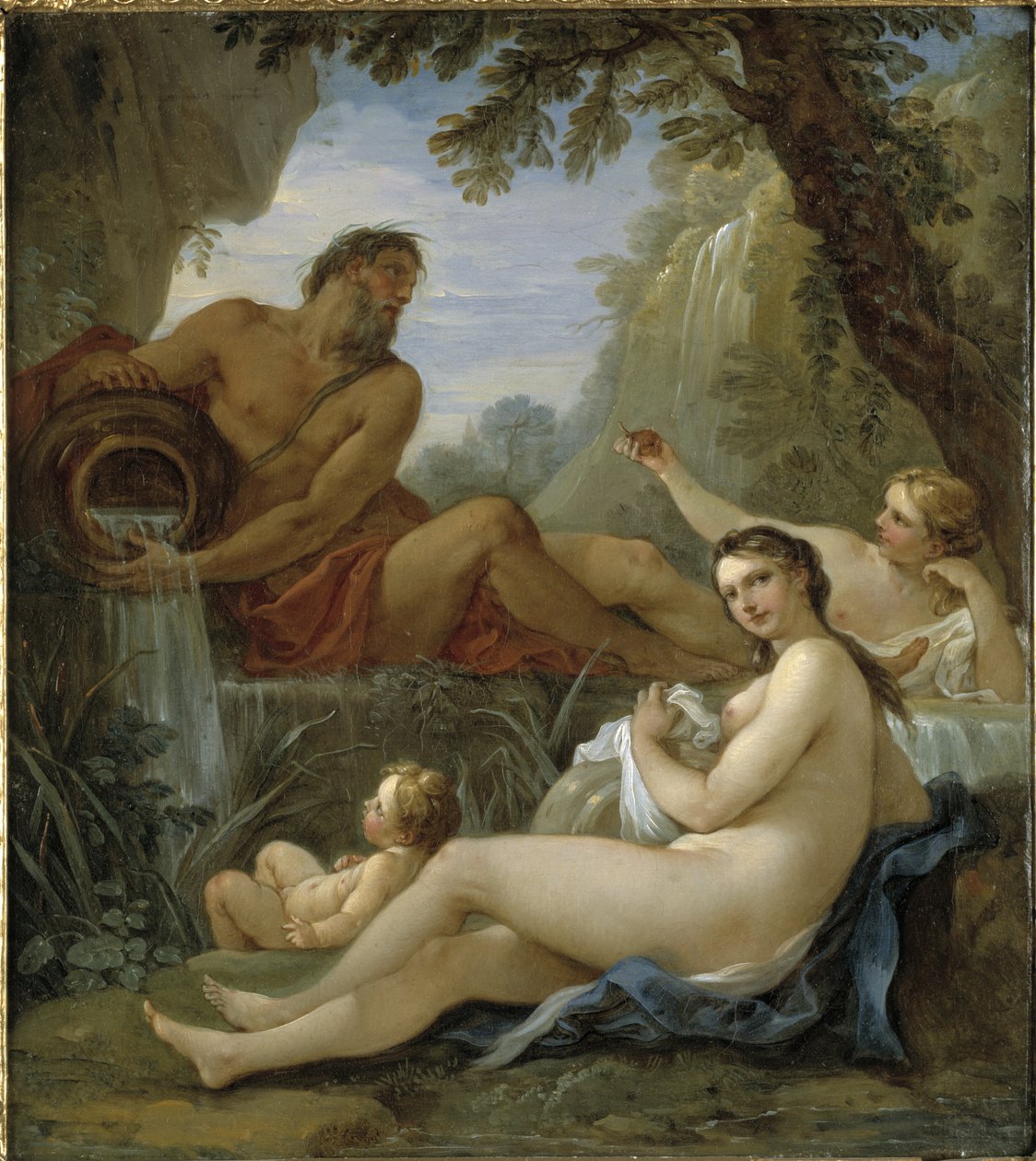 Rivergod och Spring Nymph av Charles Joseph Natoire