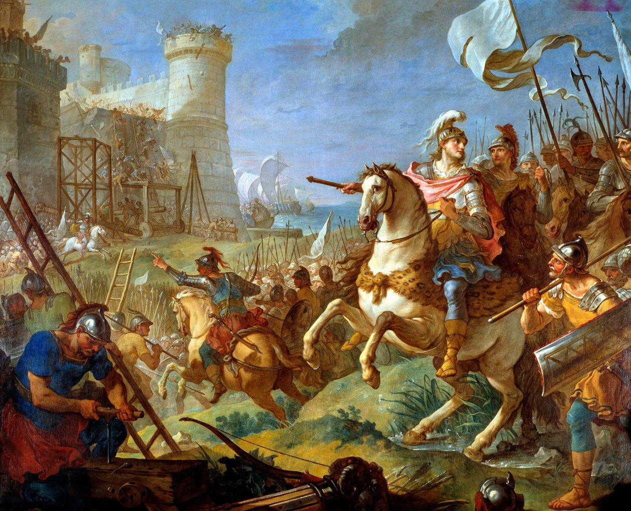 Belägring av staden Arles av Theodoric II, visigoternas kung Målning av Charles Joseph Natoire (Charles Joseph Natoire av Charles Joseph Natoire