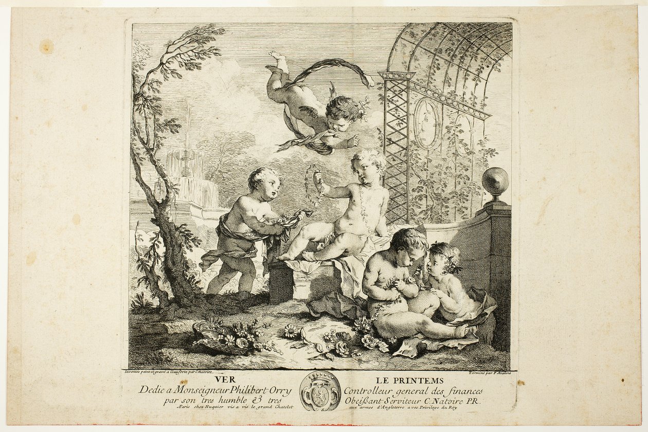 Spring, tallrik ett från The Four Seasons av Charles Joseph Natoire