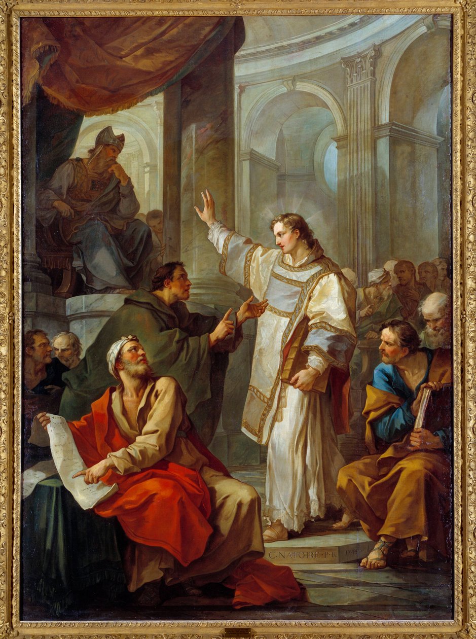Förutsägelsen om Saint Etienne (Stephane) Målning av Charles Joseph Natoire (Charles-Joseph Natoire av Charles Joseph Natoire