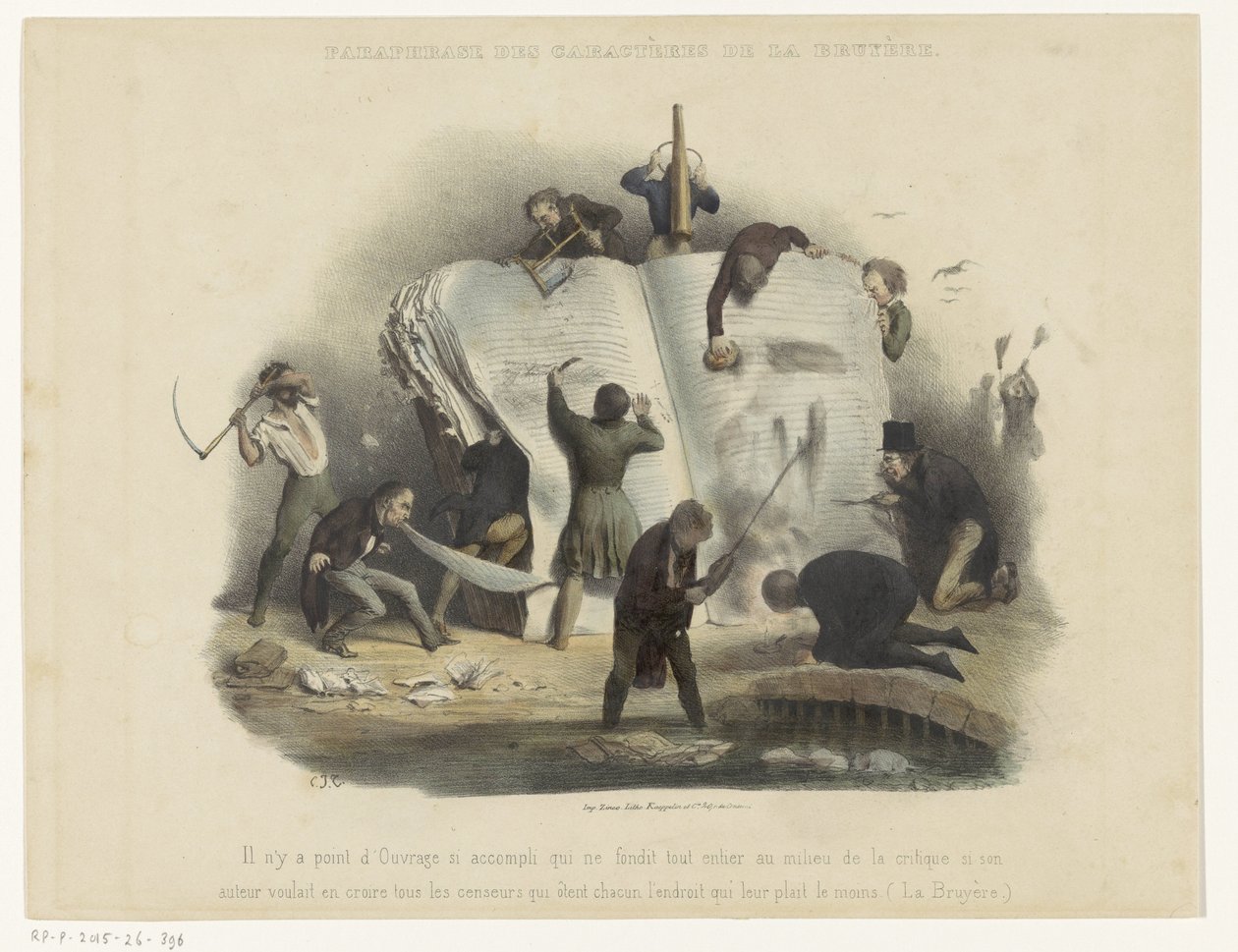 censurera på hån Omskrivning av karaktärerna i La Bruyère (titel på objekt) av Charles Joseph Traviès