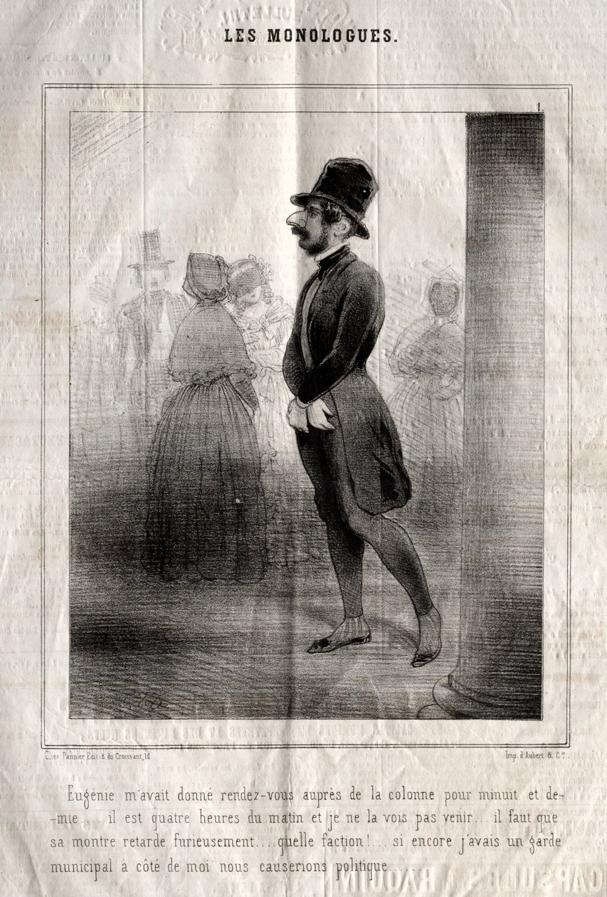 Monologerna: Eugénie hade gett mig ett möte med kolumnen till halv tolv midnatt... av Charles Joseph Traviès de Villers