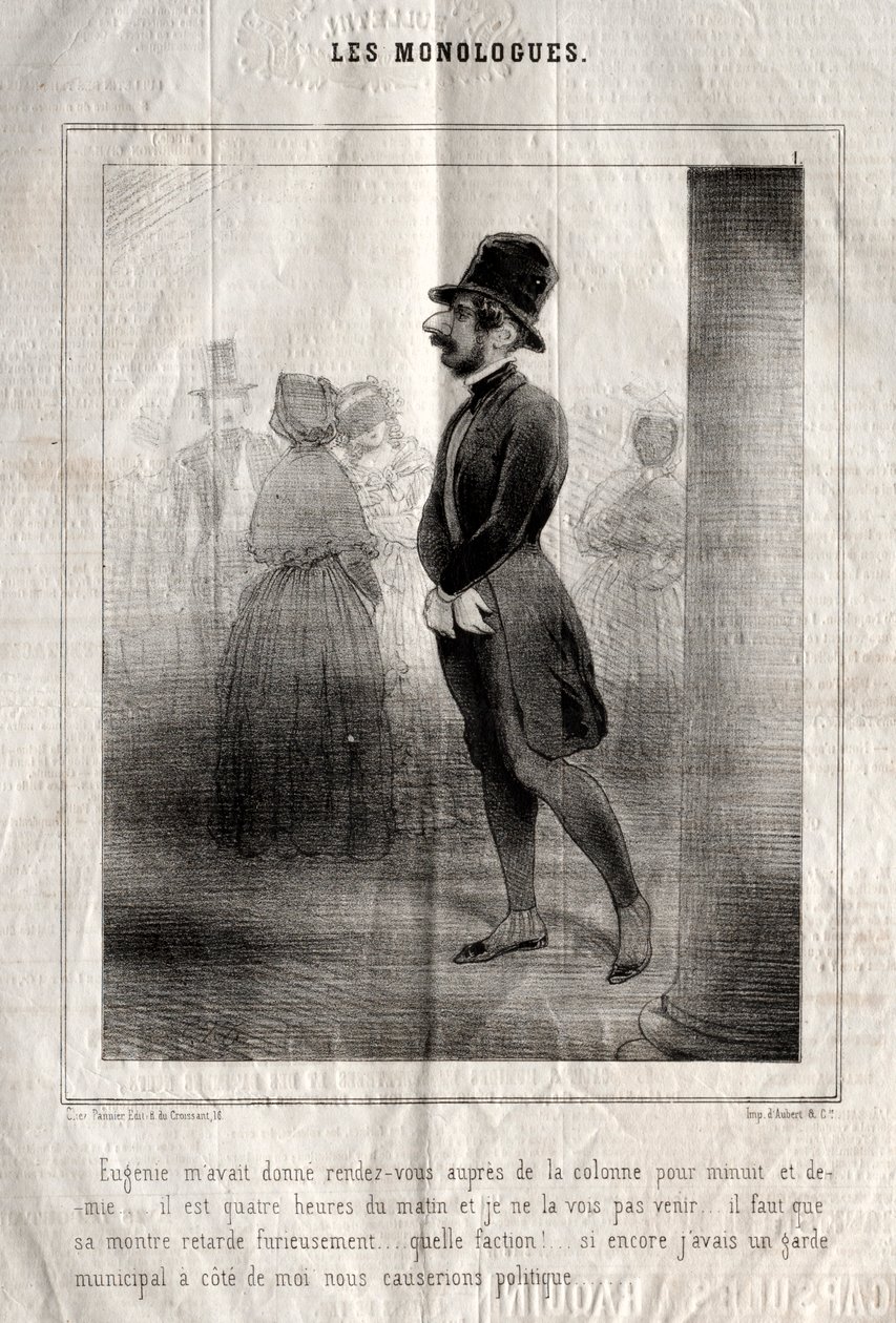 Monologerna: Eugénie hade gett mig ett möte med kolumnen till halv tolv midnatt.... av Charles Joseph Traviès de Villers