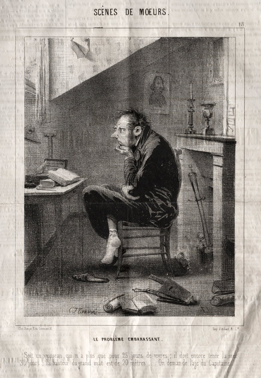 Scenes of Morals: The Embarrassing Problem.... av Charles Joseph Traviès de Villers