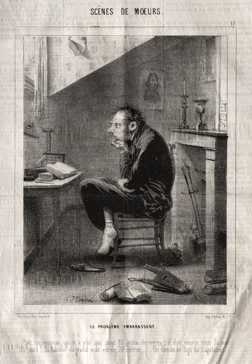 Scener av sätt: Det pinsamma problemet... av Charles Joseph Traviès de Villers